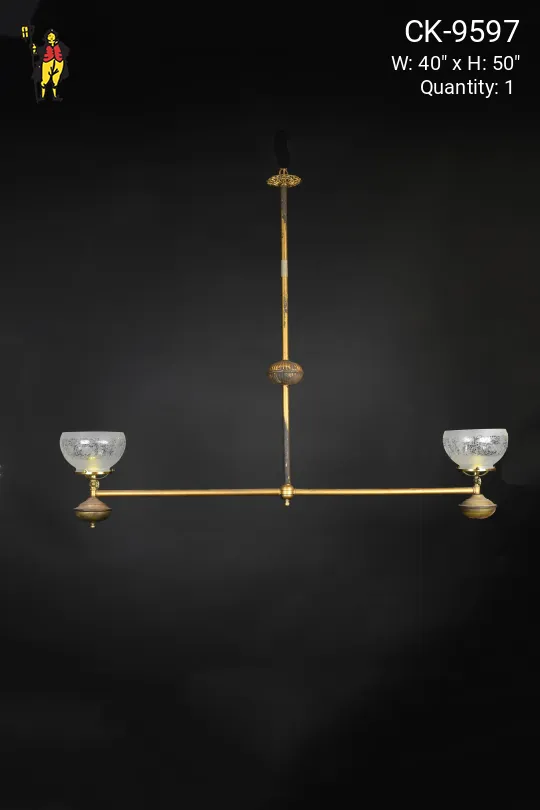 Double Arm Electrified Oil Style Brass Chandelier