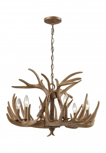 Six Light Antler Chandelier