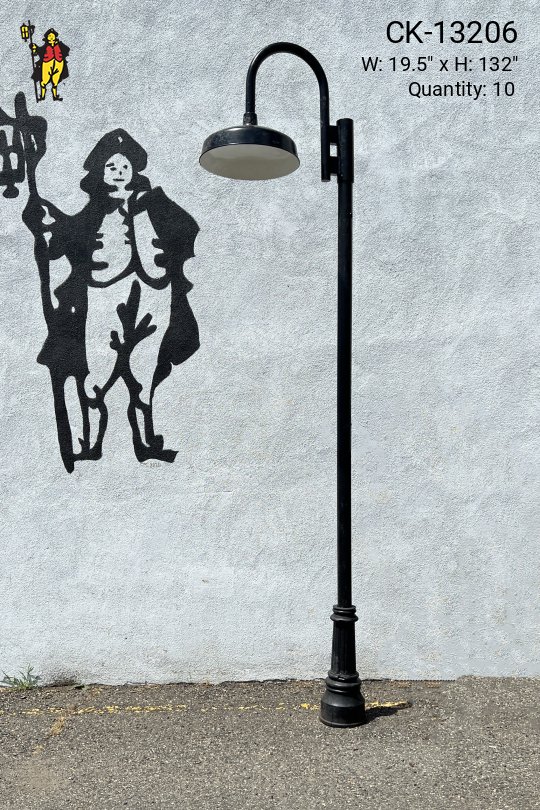 11' Curved Arm Reflector Lamp Post (No Base)