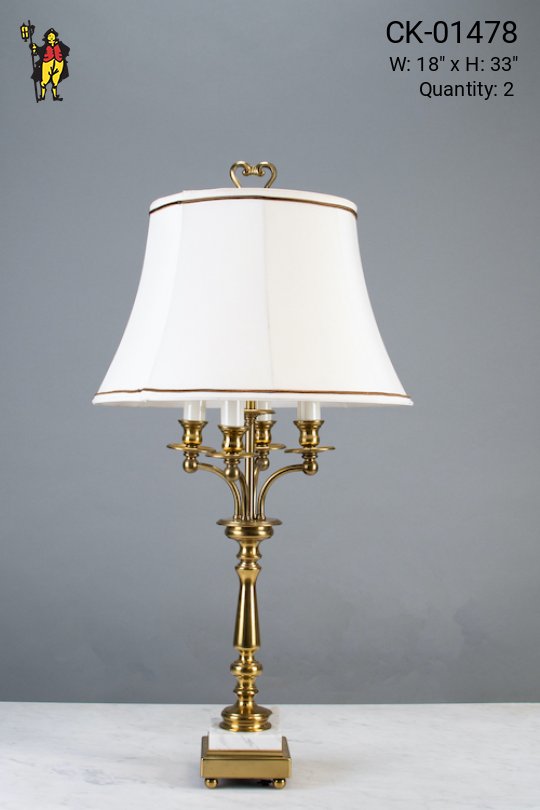 Four Candle Footed Table Lamp