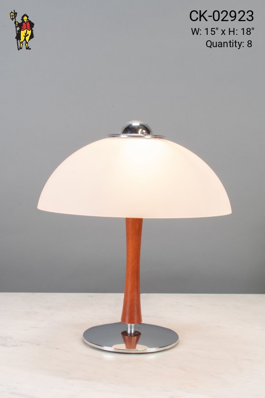 Wooden Table Lamp w/Plastic Shade