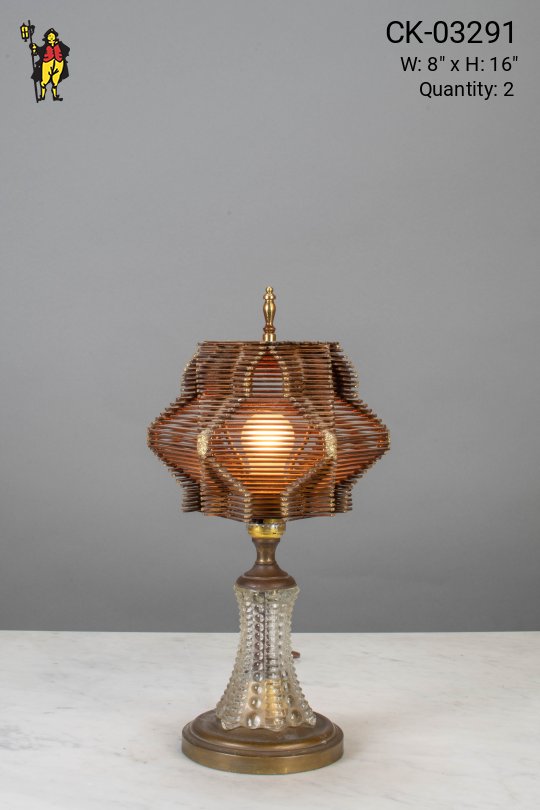 Wooden Shaded Small Table Lamp