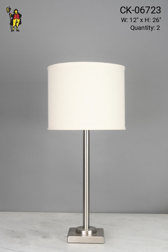 Polished Nickel Pole Table Lamp