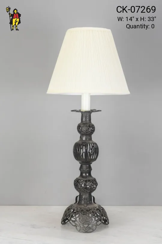 Black Art Deco Footed Table Lamp