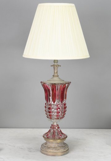 Red Glass Table Lamp