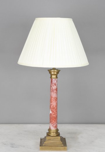 Marbalized Column Table Lamp