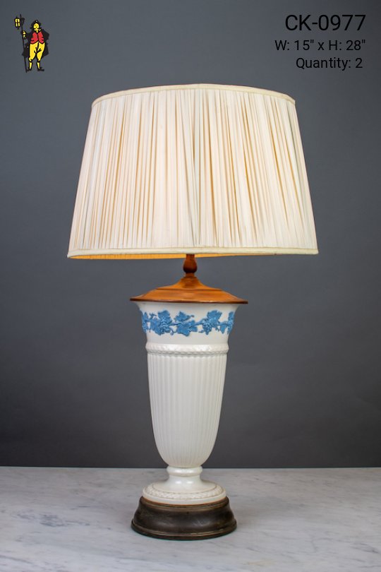 White & Blue Ceramic Table Lamp