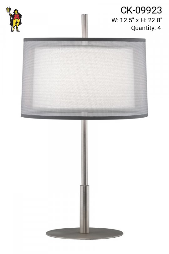 Stainless Steel Finished Modern Table Lamp (Candelabra)