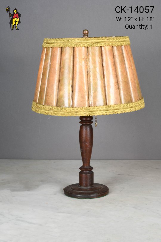 Mica Shaded Wooden Table Lamp