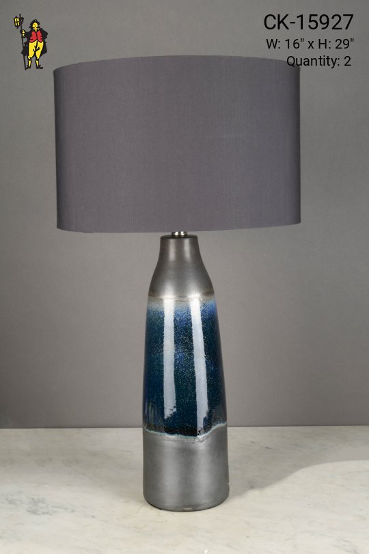 Gray & Blue Ceramic Table Lamp