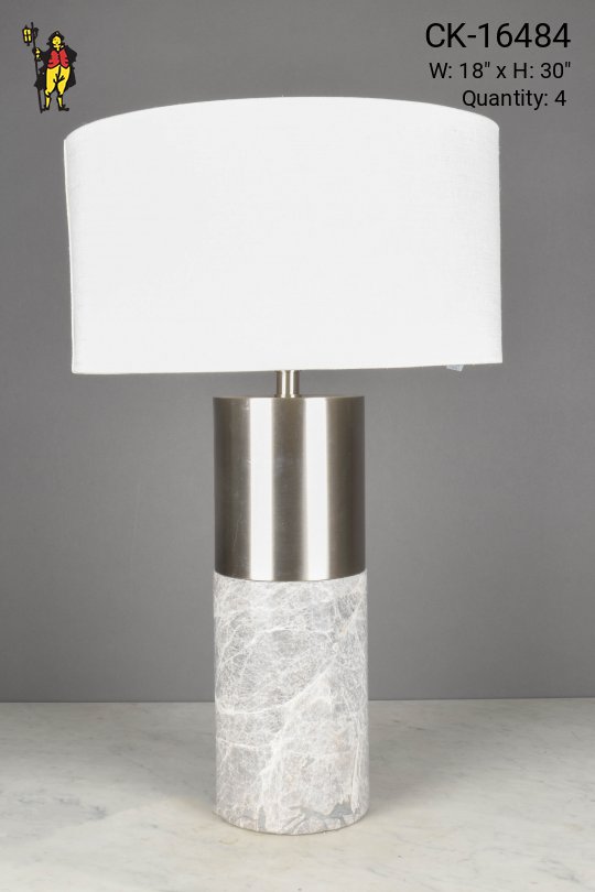 Nickel & Marble Modern Table Lamp