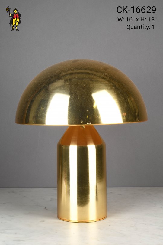 Polished Brass Metal Shaded Table Lamp (L)