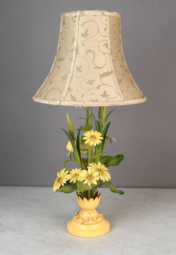 Yellow & Green Floral Table Lamp