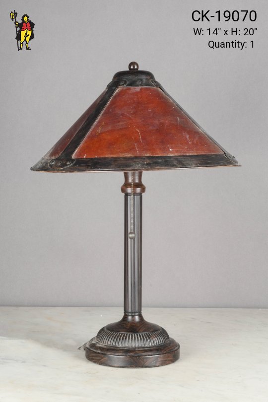 Bronze Table Lamp w/Mica Shade