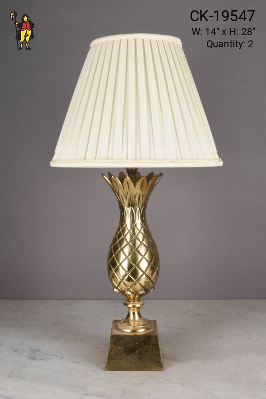 Polished Brass Pineapple Table Lamp