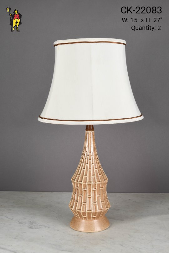 Beige Mid Century Ceramic Table Lamp