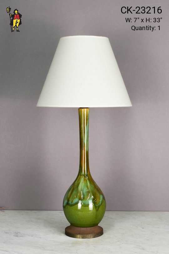 Painted Green Abstract Table Lamp