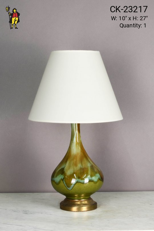 Painted Green Abstract Table Lamp