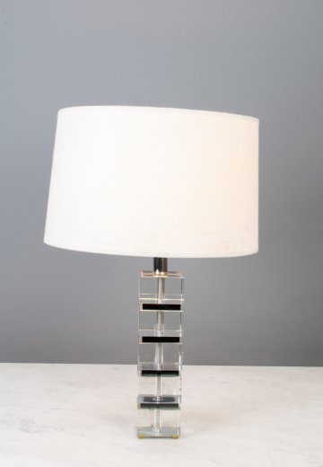 Glass & Black Modern Table Lamp