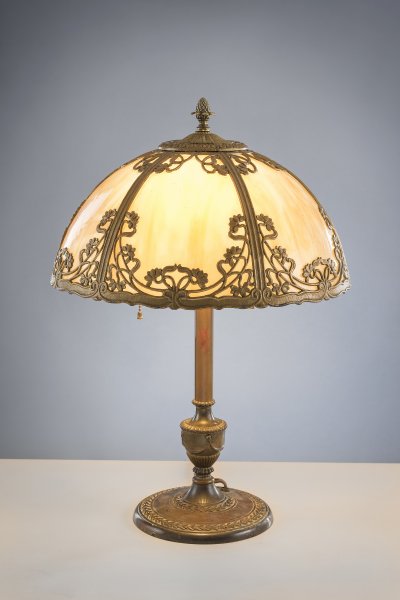 Art Deco Style Table Lamp W Glass, Art Deco Table Lamp Shade