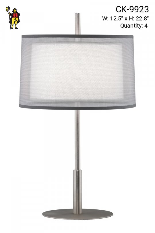 Stainless Steel Finished Modern Table Lamp (Candelabra)