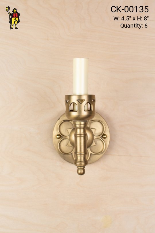 Geometric Brass One Candle Wall Sconce