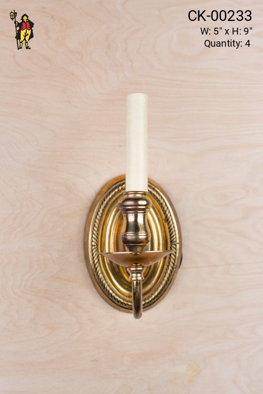 Single Candle Brass Wall Sconce