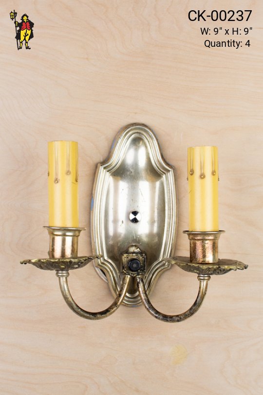 Two Candle Silver Wall Sconce