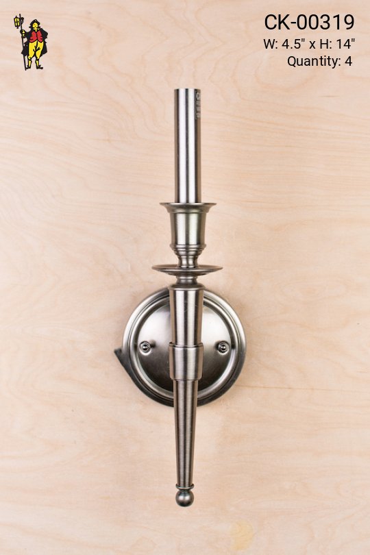 Traditional Nickel Single Candle Wall Sconce