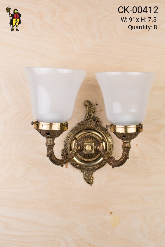 Two Light Wall Sconce With Frosted Glass