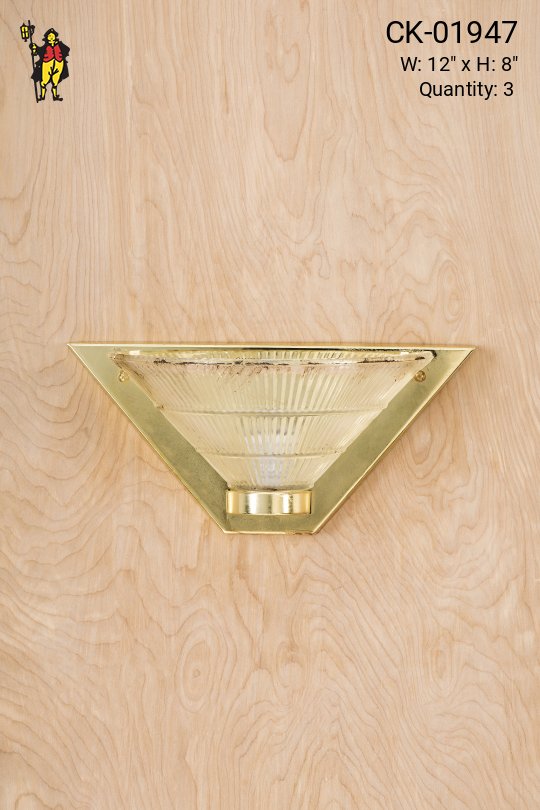 Gold Halophane Shaded Wall Sconce