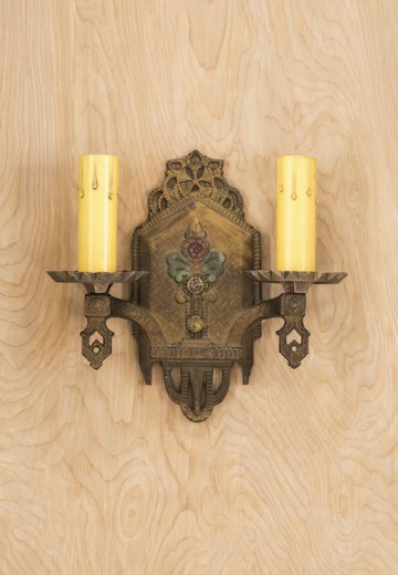 Gothic Two Candle Wall Sconce