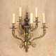 Brass Five Candle Wall Sconce #0