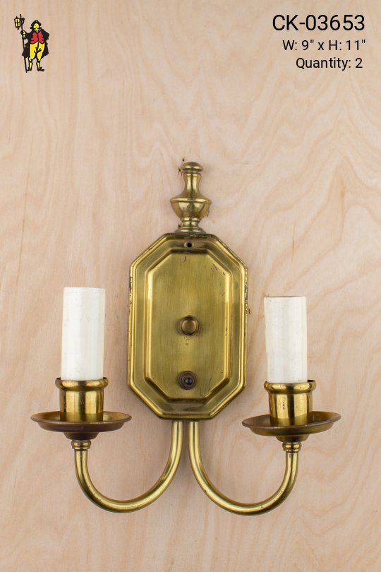 Two Candle Mid-Century Wall Sconce