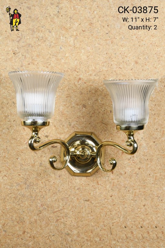 Polished Brass Two Light Wall Scone