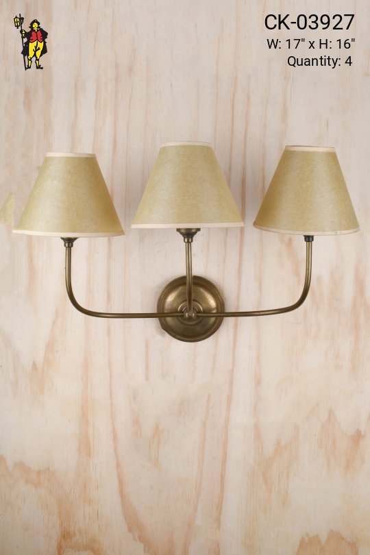 Antique Brass Three Light Wall Sconce