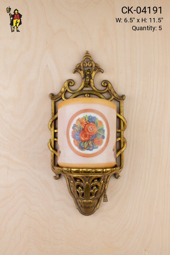 Floral Glass Shaded Wall Sconce