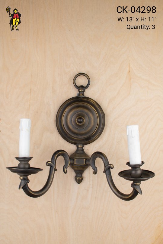 Two Candle Bronze Wall Sconce