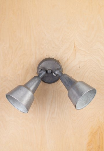 Silver Adjustable Two Spotlight Wall Sconce