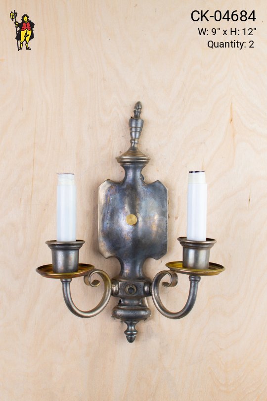 Distressed Nickel Gothic Wall Sconce