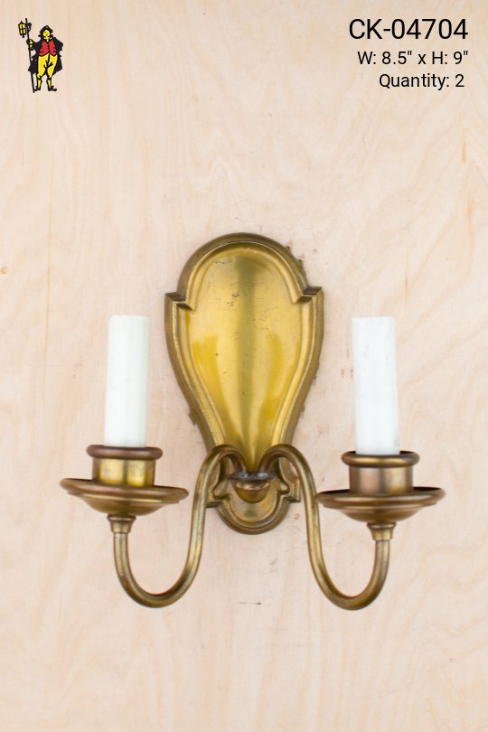Two Candle Brass Wall Sconce