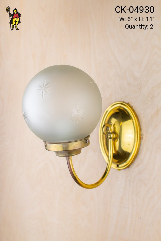 Polished Brass Single Curved Arm Wall Sconce