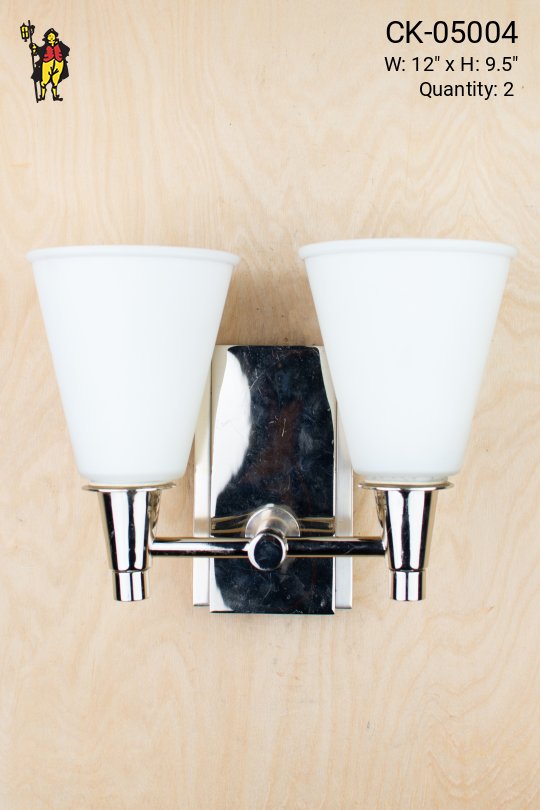 Mid Century Modern Polished Nickel Wall Sconce