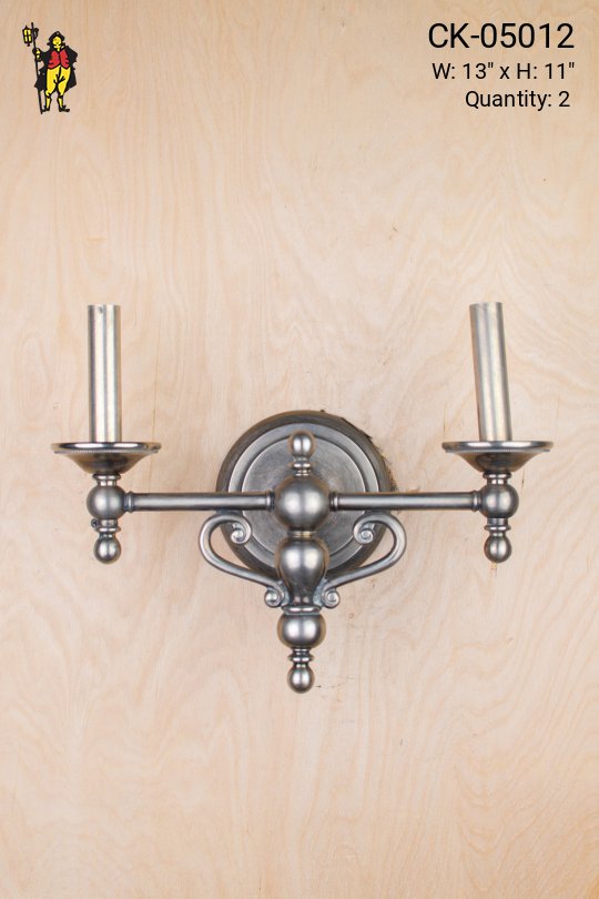 Two Candle Nickel Wall Sconce