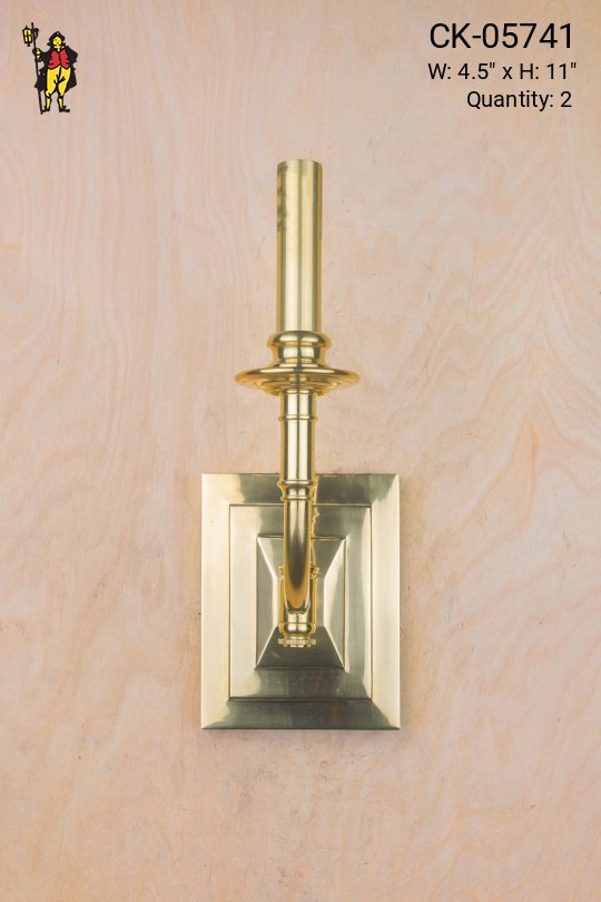 Single Brass Candle Wall Sconce