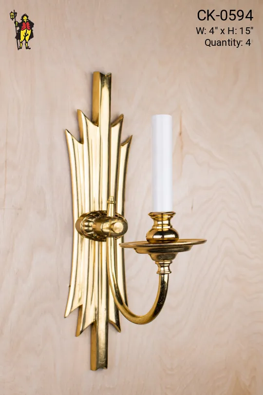 Single Candle Art Deco Wall Sconce