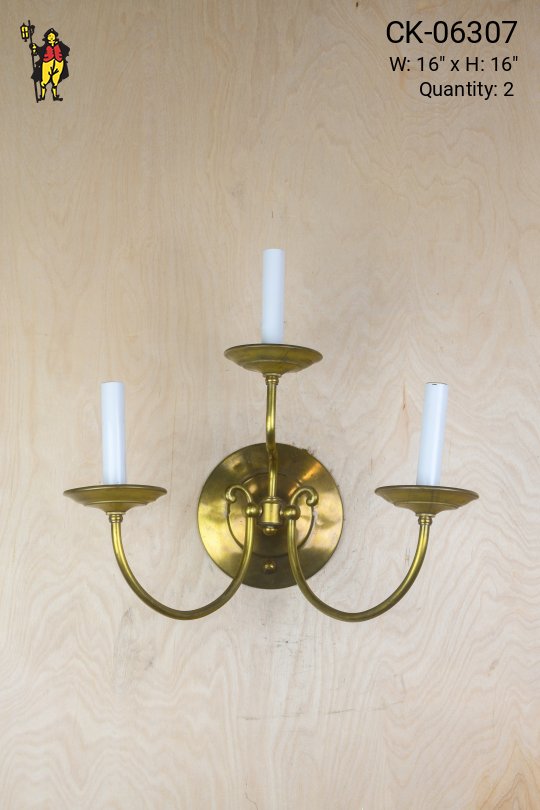 Three Candle Curved Arm Wall Sconce
