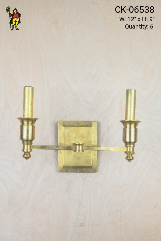 Brass Two Candle Wall Sconce
