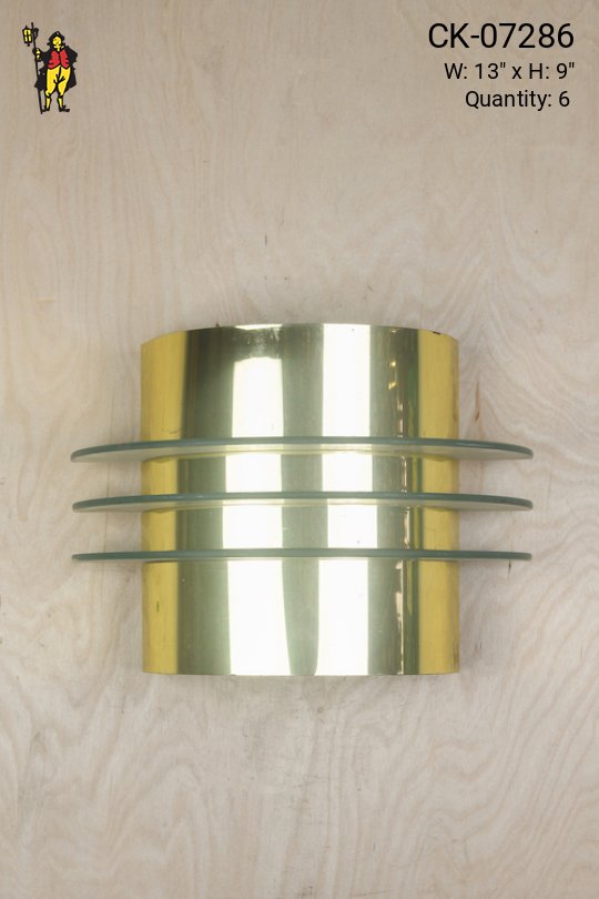 Polished Brass & Glass Post Modern Wall Sconce