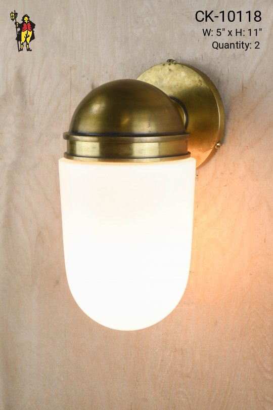 Brass & Glass Down Light Wall Sconce
